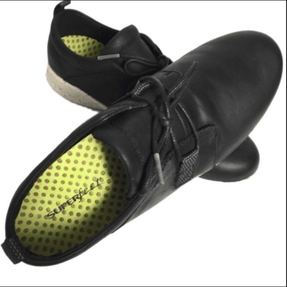 NWT Superfeet Birch Black Leather Casual Career Sneakers Shoes 6 - Picture 9 of 10